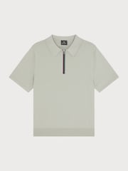 PS Paul Smith Grey Knitted Quarter Zip Polo Shirt - Image 1 of 4