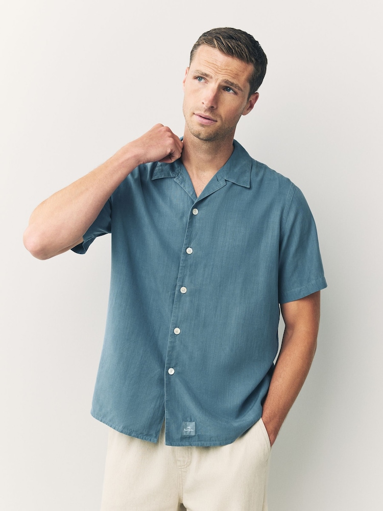 PS Paul Smith Casual Fit Blue Short Sleeve Shirt - Image 1 of 10 PS Paul Smith Casual Fit Blue Short Sleeve Shirt - Image 1 of 10