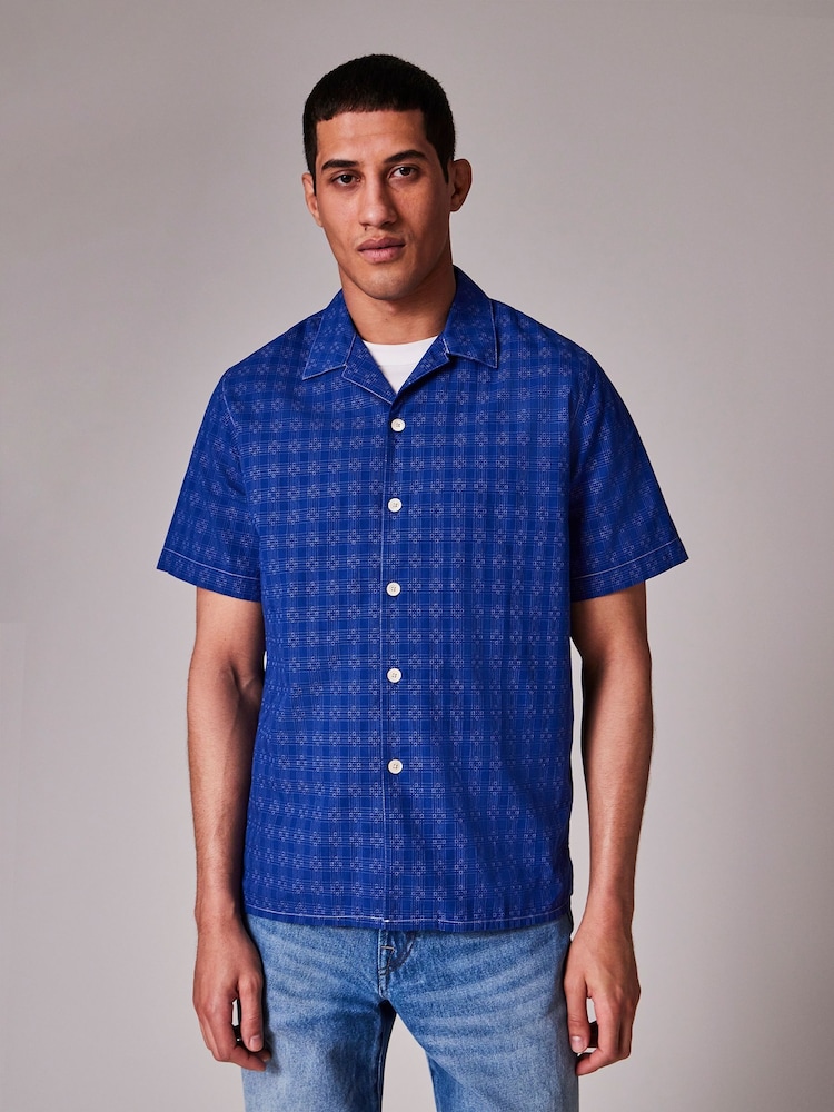 PS Paul Smith Casual Fit 100% Cotton Short Sleeve Blue Shirt - Image 1 of 6