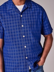 PS Paul Smith Casual Fit 100% Cotton Short Sleeve Blue Shirt - Image 2 of 6