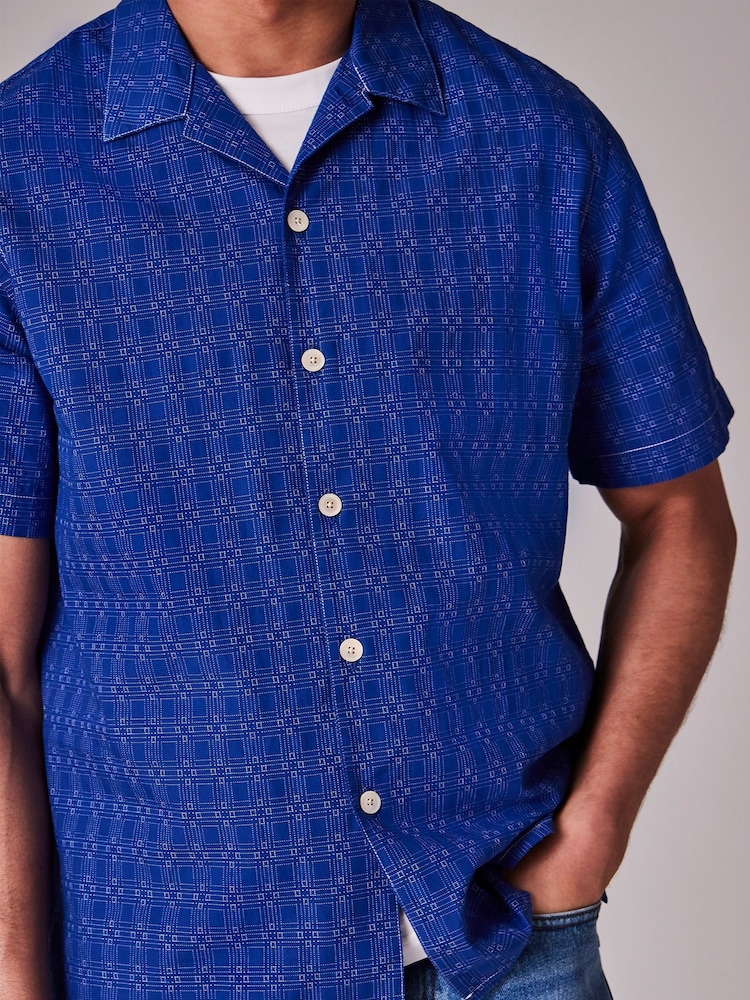 PS Paul Smith Casual Fit 100% Cotton Short Sleeve Blue Shirt - Image 2 of 6