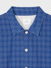 PS Paul Smith Casual Fit 100% Cotton Short Sleeve Blue Shirt - Image 5 of 6
