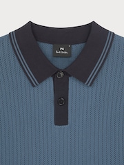 PS Paul Smith Blue Knitted Polo Shirt - Image 2 of 6