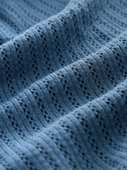 PS Paul Smith Blue Knitted Polo Shirt - Image 5 of 6