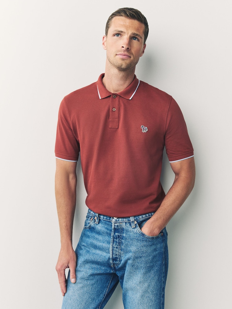 Roșu - Tricou polo PS Paul Smith cu croială clasică - Image 4 of 8