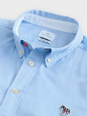 PS Paul Smith Tailored Fit Blue Short Sleeve Logo Shirt - Image 5 of 6