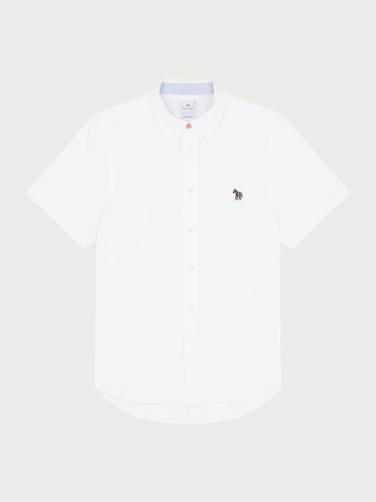 PS Paul Smith Tailored Fit Short Sleeve Logo White Shirt - Image 1 of 3