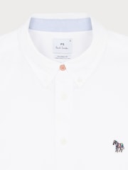 PS Paul Smith Tailored Fit Short Sleeve Logo White Shirt - Image 2 of 3