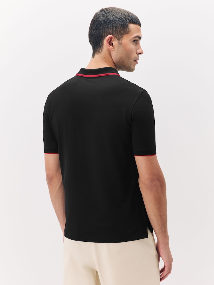 أسود - PS Paul Smith Tipped Collar Multi Zebra Polo Shirt - صورة 2 من 5