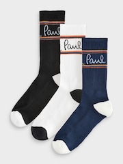 PS Paul Smith Logo Black Socks 3 Pack - Image 1 of 4