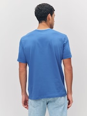 PS Paul Smith Regular Fit Blue Cotton Logo T-Shirt - Image 3 of 5