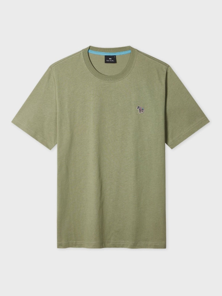 PS Paul Smith Regular-Fit Green 100% Organic Cotton Logo T-Shirt - Image 1 of 2 PS Paul Smith Regular-Fit Green 100% Organic Cotton Logo T-Shirt - Image 1 of 2