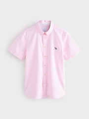 PS Paul Smith Tailored Fit Pink Short Sleeve Logo Shirt - Image 1 of 3
