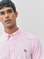Rosa - Camisa com logotipo PS Paul Smith Tailored Fit manga curta - Imagem 5 de 8