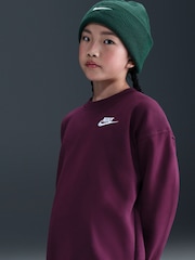 Nike Bordeaux Burgundy Oversized Club Fleece Sweatshirt - Image 5 of 7