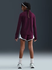 Nike Burgundy Red Dri-FIT Long Sleeve Half Zip Top - Image 4 of 9