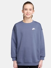 Nike World Indigo Blue Oversized Club Fleece Sweatshirt - Image 1 of 3