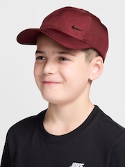 Nike Dark Team Red Dri-FIT Kids Club Unstructured Metal Swoosh Cap - Image 3 of 6