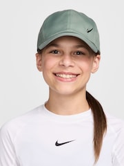 Nike Clay Green Dri-FIT Kids Club Unstructured Metal Swoosh Cap - Image 1 of 6
