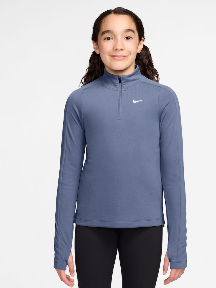 Indigoblau Welt - Nike Dri-FIT Langarmshirt mit Halbreißverschluss - Bild 1 von 3