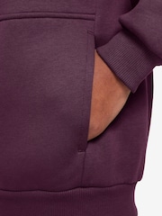 Nike Bordeaux Burgundy Oversized College Club Fleece Zip-Up Hoodie - Image 3 of 3