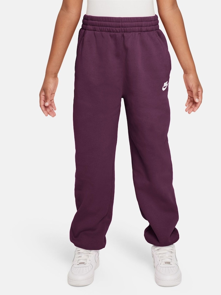 Nike Bordeaux Burgundy Oversized Club Fleece Joggers - Image 1 of 3