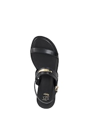 Dune London Black Litton Branded Plate Flat Sandals - Image 4 of 6