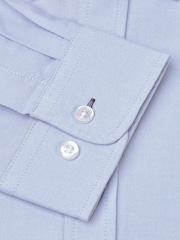 Brook Taverner Blue Light Regular Fit 100% Cotton Oxford Shirt - Image 4 of 4