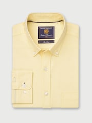 Brook Taverner Yellow Regular Fit 100% Cotton Oxford Shirt - Image 2 of 4