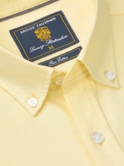Brook Taverner Yellow Regular Fit 100% Cotton Oxford Shirt - Image 3 of 4