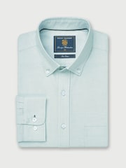 Brook Taverner Mint Green Regular Fit 100% Cotton Oxford Shirt - Image 2 of 4