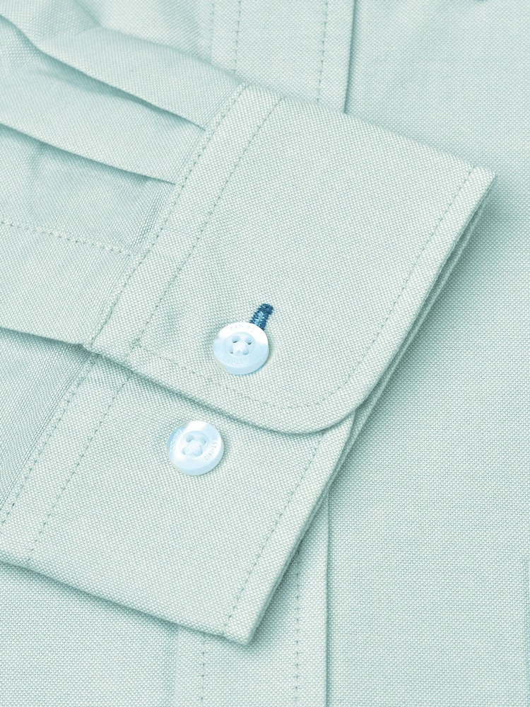 Brook Taverner Mint Green Regular Fit 100% Cotton Oxford Shirt - Image 4 of 4