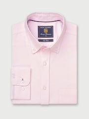 Brook Taverner Pink Regular Fit 100% Cotton Oxford Shirt - Image 2 of 4