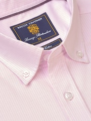 Brook Taverner Pink Regular Fit 100% Cotton Oxford Shirt - Image 3 of 4