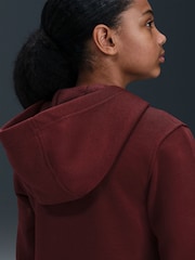 Nike Dark Team Red Club Fleece Zip Through Hoodie - Image 3 of 7