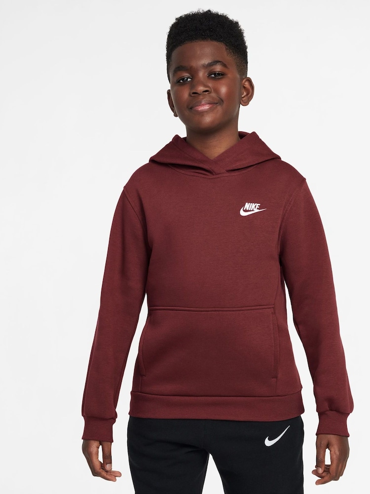 Dunkel, Team, Rot - Nike Club Kapuzensweatshirt aus Fleece - Bild 1 von 3