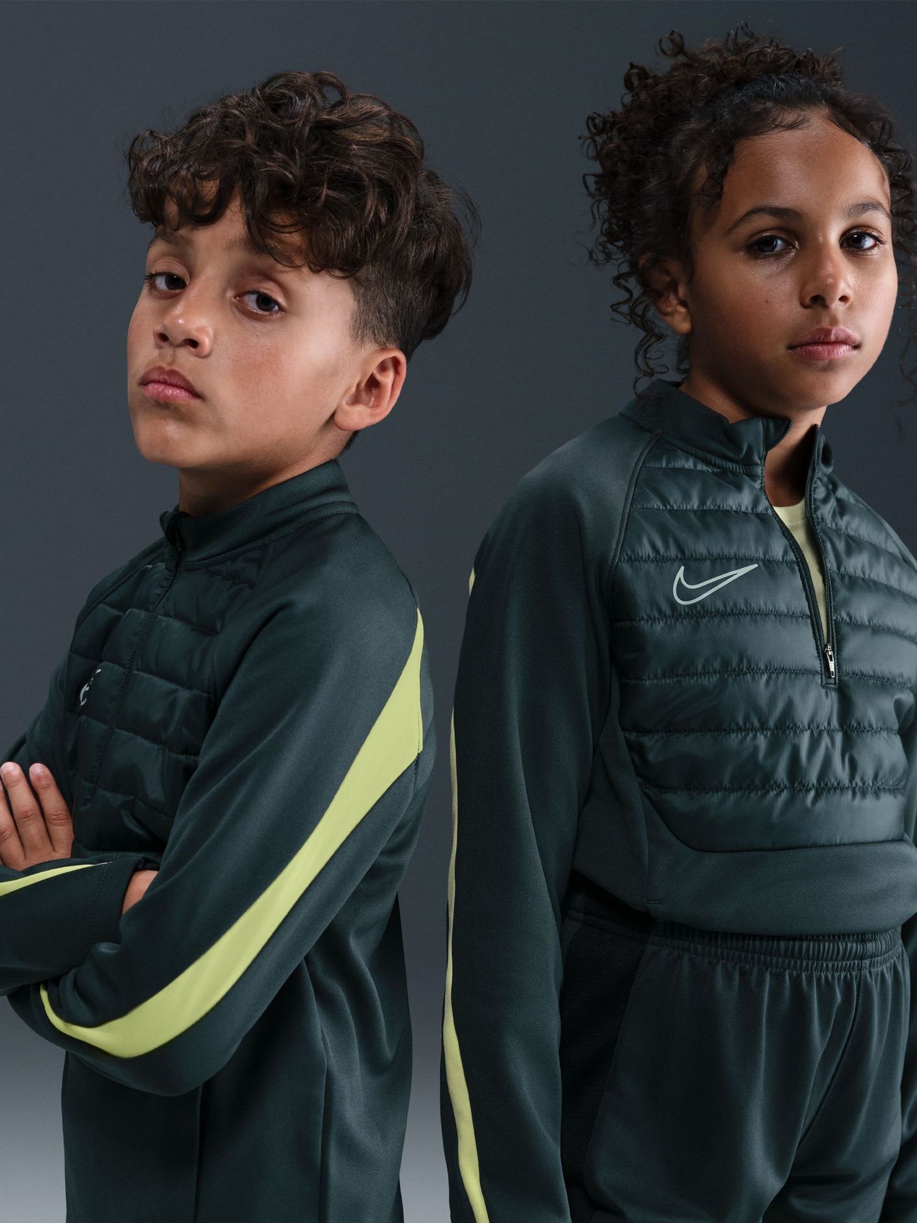 Buy Nike Dark Seaweed Green Therma FIT Academy Football Drill Top