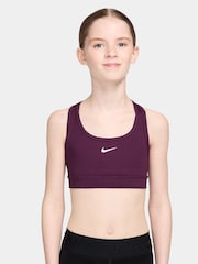 Bordeaux-Burgunder - Nike Dri-FIT Swoosh Stützender BH - Bild 1 von 3