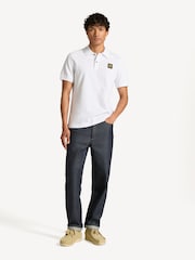Belstaff White Cotton Pique Polo Shirt - Image 3 of 5