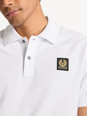 Belstaff White Cotton Pique Polo Shirt - Image 5 of 5