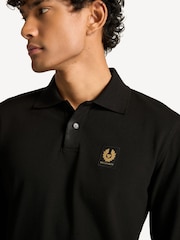 Belstaff Black Long Sleeve Cotton Polo Shirt - Image 4 of 5