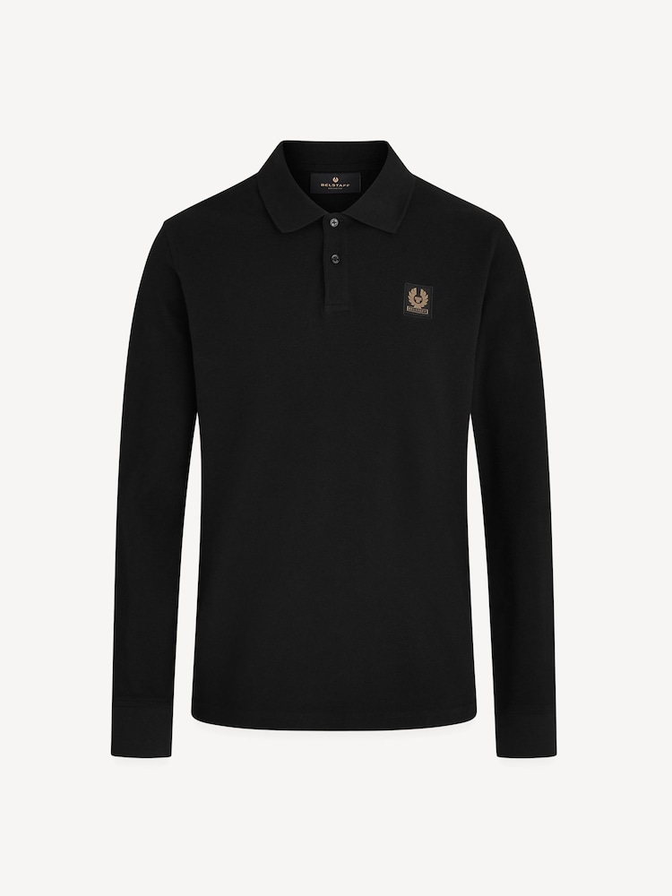 Belstaff Black Long Sleeve Cotton Polo Shirt - Image 5 of 5