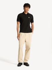 Belstaff Black Cotton Pique Polo Shirt - Image 3 of 5
