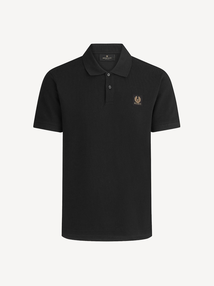 Belstaff Black Cotton Pique Polo Shirt - Image 5 of 5