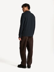 Belstaff Blue Long Sleeve Cotton Polo Shirt - Image 2 of 6