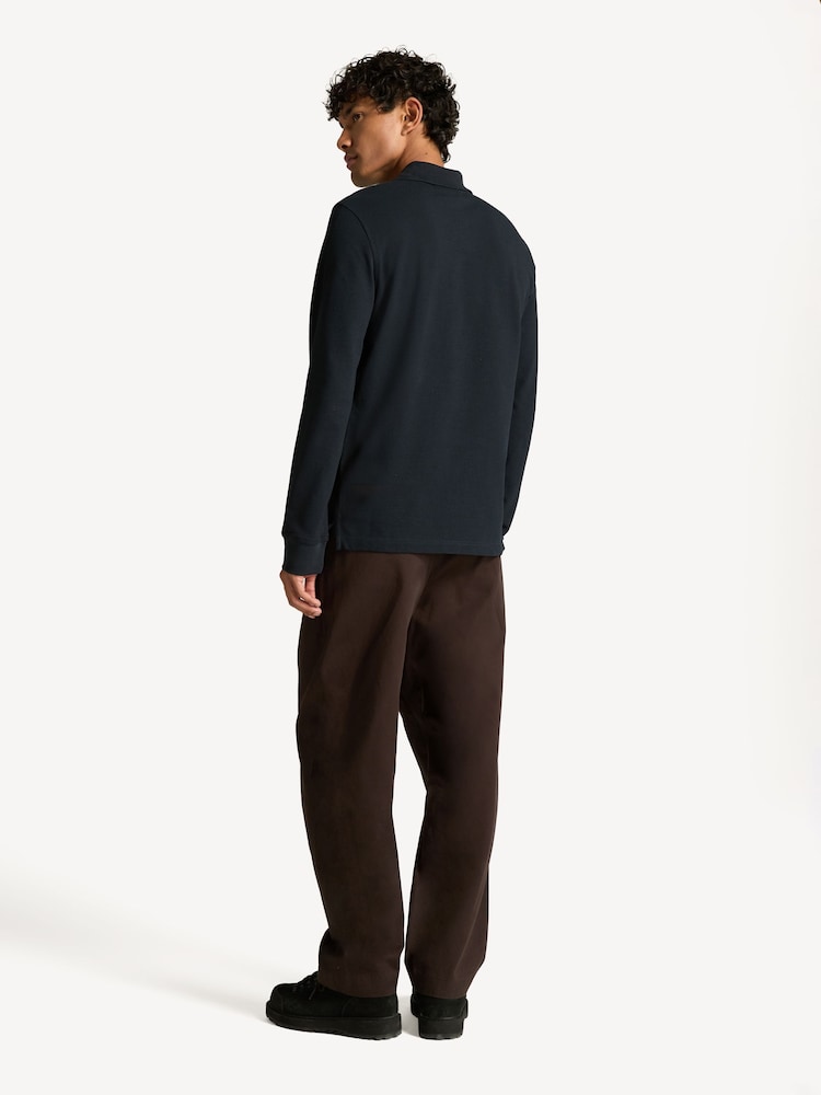Belstaff Blue Long Sleeve Cotton Polo Shirt - Image 2 of 6