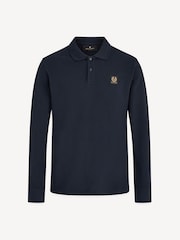 Belstaff Blue Long Sleeve Cotton Polo Shirt - Image 6 of 6