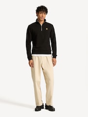 Belstaff Black Classic Fleece Quarter Zip Sweatshirt - Image 3 of 6