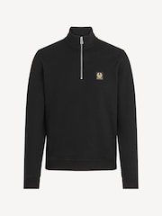 Belstaff Black Classic Fleece Quarter Zip Sweatshirt - Image 6 of 6