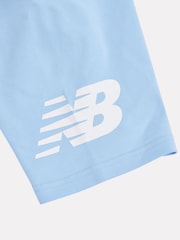New Balance Grey Kids Stacked Logo 100% Cotton T-Shirt & Cycle Shorts Set - Image 7 of 9